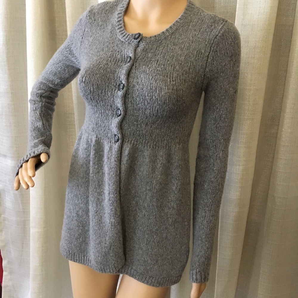Vince Wool Button Down Flared Sweater Cardigan